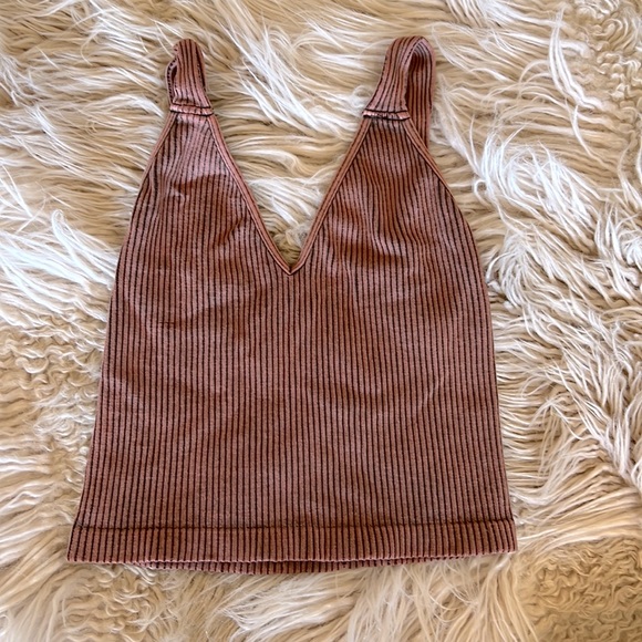 Free People Tops - NWOT Free People Intimately Washed Seamless Crop Top in Mocha. 💜